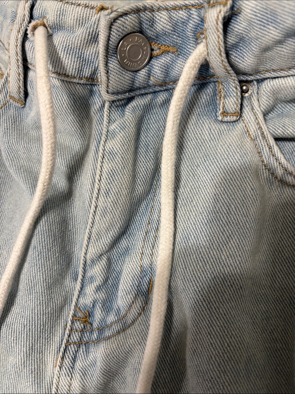 Pacsun jeans women’s size 23 size 000 Light Blue Distressed Drawstring Joggers - Picture 11 of 16